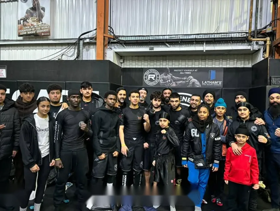 Fighters and coaches at an interclub event